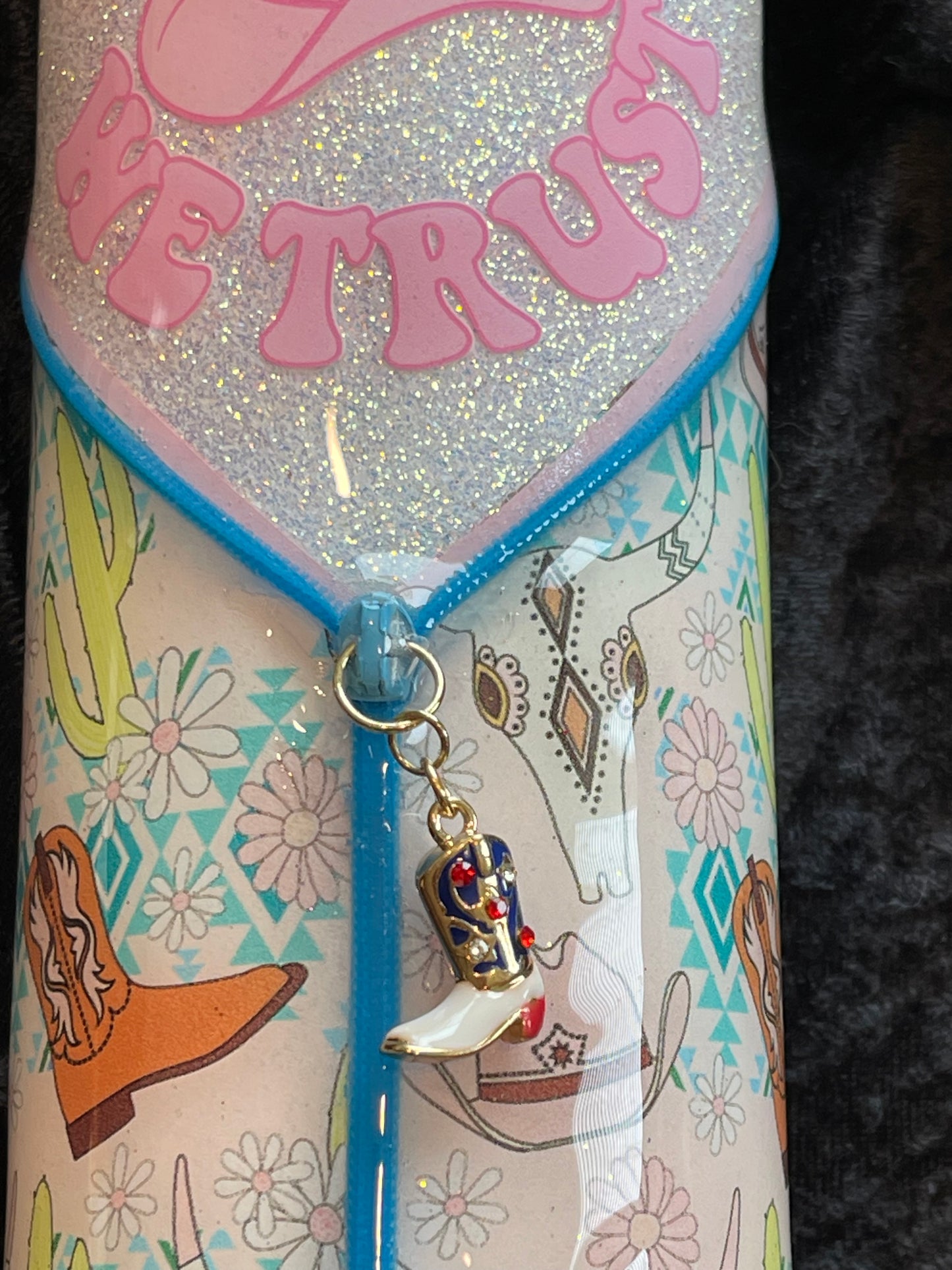 Cowboy Boots Zipper Tumbler